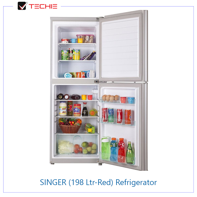 SINGER-(198-Ltr-Red)-Refrigerator-open